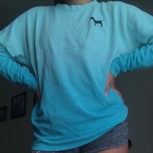 BLUE OMBRÉ VICTORIA SECRET PINK LONG SLEEVE